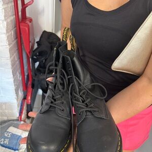 Dr. Martens Black Combat Moto Boots